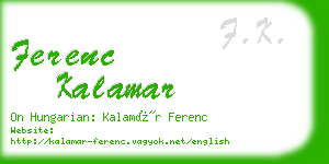 ferenc kalamar business card
